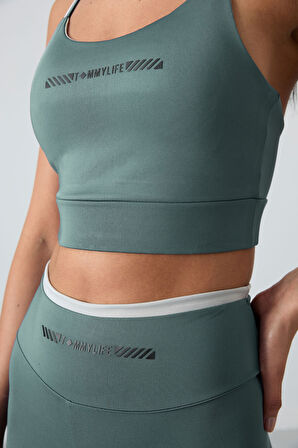 Mint Yeşili Polyester Esnek Standart Fit Performans Kadın Tayt Takım - 95333