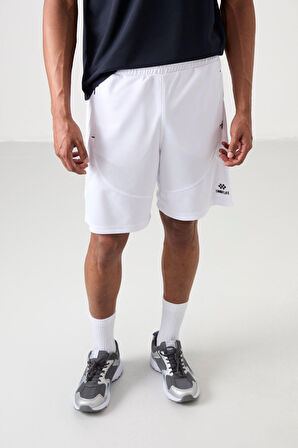 Beyaz Polyester Kalın Yumuşak Comfort Fit Erkek Şort - 81271