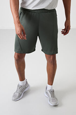 Haki Polyester Kalın Yumuşak Comfort Fit Erkek Şort - 81273