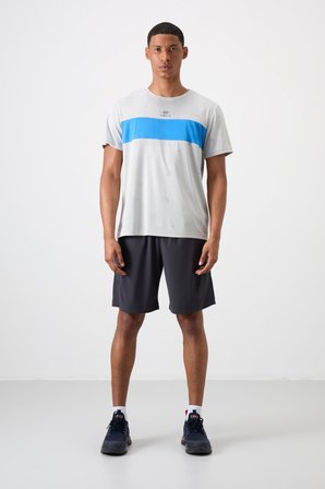 Taş Polyester Nefes Alan Jakarlı İnce Esnek Standart Fit Erkek Performans T-Shirt - 88398