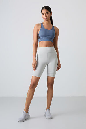 Taş Polyester Esnek Standart Fit Performans Kadın Biker Tayt - 91012