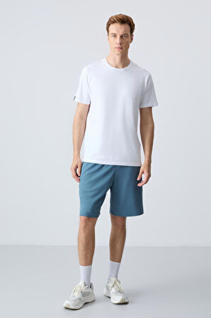 Orman yeşili Pamuklu Kalın Yumuşak Dokulu Standart  Fit Basic Erkek Şort  - 81278