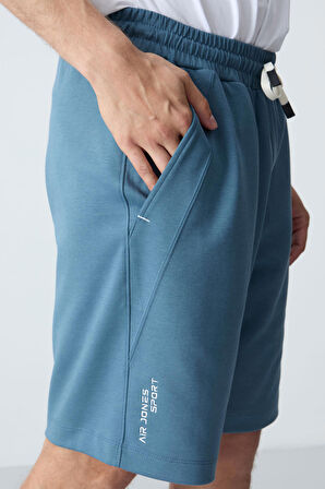 Orman yeşili Pamuklu Kalın Yumuşak Dokulu Standart  Fit Basic Erkek Şort  - 81278