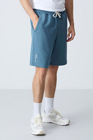 Orman yeşili Pamuklu Kalın Yumuşak Dokulu Standart  Fit Basic Erkek Şort  - 81278