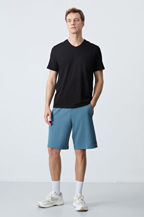 Orman yeşili Pamuklu Kalın Yumuşak Dokulu Standart  Fit Basic Erkek Şort  - 81276