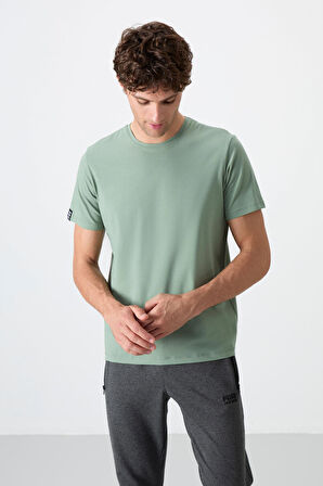 Açık Yeşil Erkek Basic Kısa Kol Standart Kalıp O Yaka T-shirt - 87911