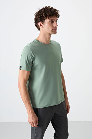 Açık Yeşil Erkek Basic Kısa Kol Standart Kalıp O Yaka T-shirt - 87911