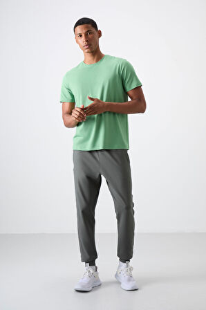 Pastel Yeşil Erkek Basic Kısa Kol Standart Kalıp O Yaka T-shirt - 87911
