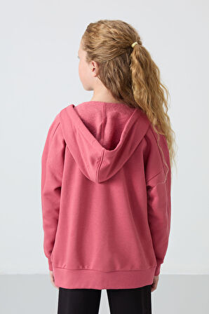 Yaban Gülü Pamuklu İçi Tüylü Yumuşak Dokulu Standart Fit Nakışlı Kız Çocuk Sweatshirt - 75149