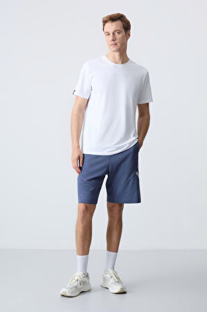 Petrol Pamuklu Kalın Yumuşak Dokulu Standart Fit Basic Erkek Şort  - 81281