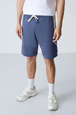 Petrol Pamuklu Kalın Yumuşak Dokulu Standart Fit Basic Erkek Şort  - 81281