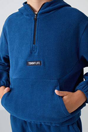 Parlament Kalın Yumuşak Dokulu Standart Fit Nakışlı Polar Erkek Çocuk Sweatshirt - 11230