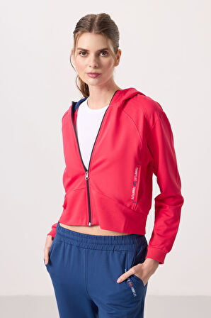 Viva Kırmızı-Parlament Kapüşonlu Fermuarlı Oversize Kadın Eşofman Takım - 95328