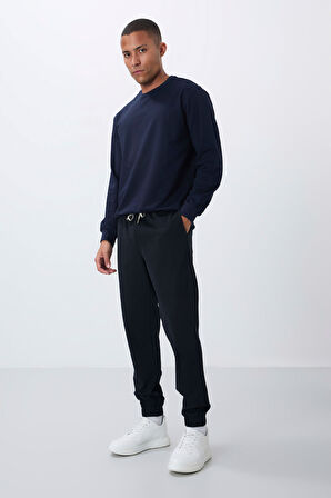 İndigo Yüzeyi Dokulu Standart Fit Erkek Eşofman Alt - 82156