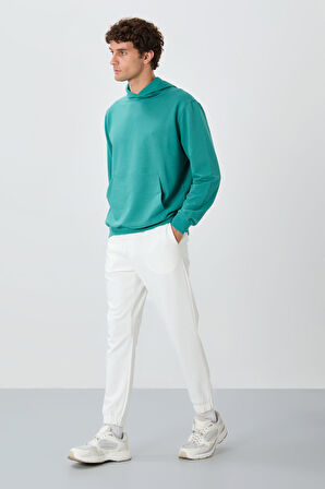 Ekru Yüzeyi Dokulu Standart Fit Erkek Eşofman Alt - 82156