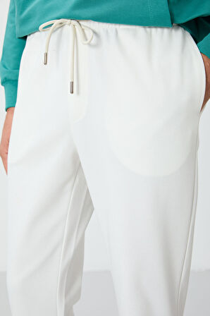 Ekru Yüzeyi Dokulu Standart Fit Erkek Eşofman Alt - 82156