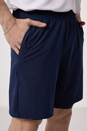 İndigo Polyester İnce Yumuşak Standart Fit Erkek Taytlı Şort - 81287