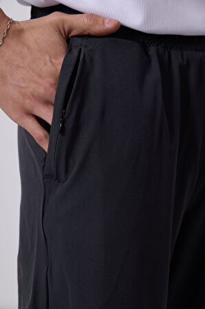 Antrasit Polyester İnce Yumuşak Standart Fit Erkek Taytlı Şort - 81287