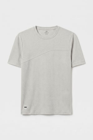 Taş Rahat Form Yüzeyi Dokulu Ön Dikiş Detaylı Erkek T-Shirt - 88437