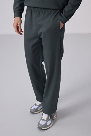 Haki Yüzeyi Dokulu Oversize Erkek Eşofman Takım - 85275