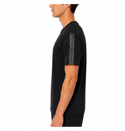 Tommy Life Basic Erkek Tshirt Bisiklet Yaka Kol Detaylı Siyah 88447