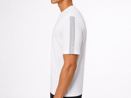 Tommy Life Basic Erkek Tshirt Bisiklet Yaka Kol Detaylı Beyaz 88447