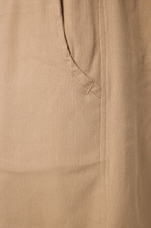 Koyu Bej Standart Fit Dokuma Hafif Esnek Chino Erkek Şort - 81289