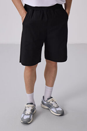 Siyah Standart Fit Dokuma Hafif Esnek Chino Şort - 81290