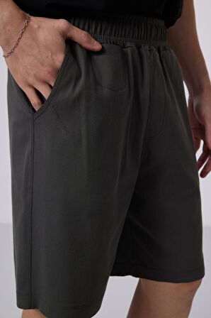 Antrasit Standart Fit Dokuma Hafif Esnek Chino Şort - 81290