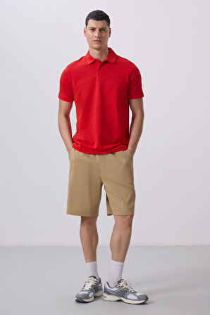 Koyu Bej Standart Fit Dokuma Hafif Esnek Chino Şort - 81290