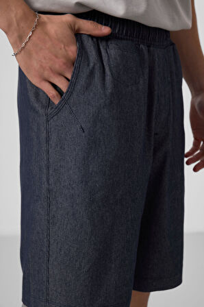 Kot Lacivert Standart Fit Dokuma Hafif Esnek Chino Erkek Şort - 81290