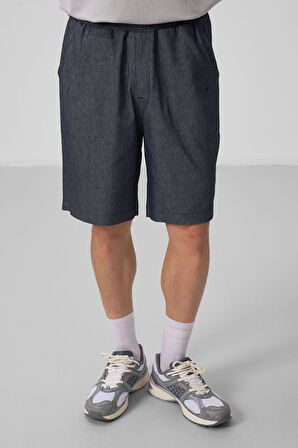 Kot Lacivert Standart Fit Dokuma Hafif Esnek Chino Erkek Şort - 81290