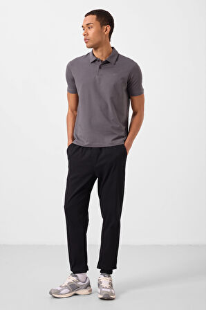 Siyah Standart Fit Dokuma Hafif Esnek Chino Erkek Pantolon - 82176