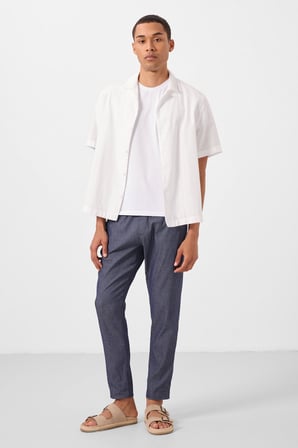 Kot Lacivert Standart Fit Dokuma Hafif Esnek Chino Erkek Pantolon - 82177