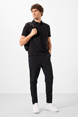 Siyah Standart Fit Dokuma Hafif Esnek Chino Erkek Pantolon - 82180