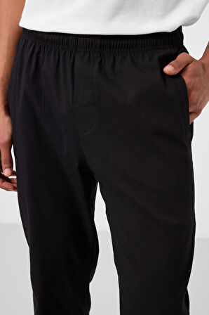 Siyah Standart Fit Dokuma Hafif Esnek Chino Erkek Pantolon - 82179