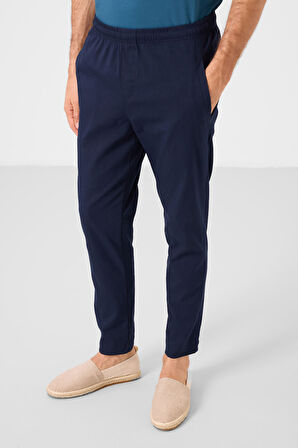 Lacivert Standart Fit Dokuma Hafif Esnek Chino Erkek Pantolon - 82179