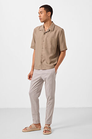 Taş Standart Fit Dokuma Hafif Esnek Chino Erkek Pantolon - 82179