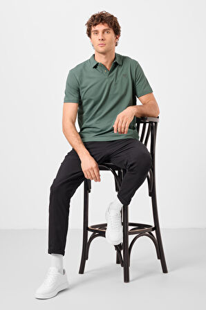 Siyah Standart Fit Dokuma Hafif Esnek Chino Erkek Pantolon - 82178