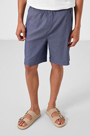 Kot Lacivert Standart Fit Dokuma Hafif Esnek Chino Erkek Şort - 81293