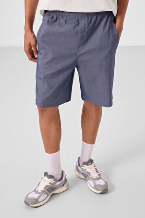 Kot Lacivert Standart Fit Dokuma Hafif Esnek Chino Erkek Şort - 81292