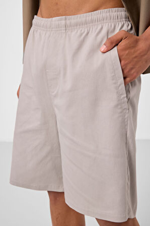 Taş Standart Fit Dokuma Hafif Esnek Chino Erkek Şort - 81292