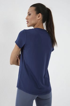 Tommy Life Standart Kalıp O Yaka Basic Kısa Kol Kadın T-Shirt İndigo 97144