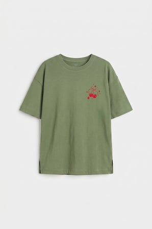 Kaktüs Oversize Kısa Kollu Baskılı Kız Çocuk T-Shirt - 75176