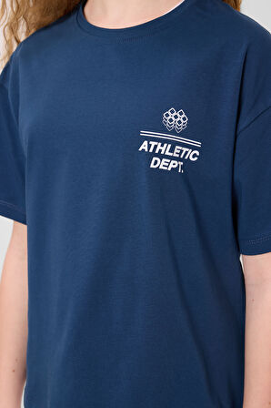 Parlament Pamuklu O Yaka Oversize Fit Baskılı Kız Çocuk T-Shirt - 75178