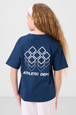 Parlament Pamuklu O Yaka Oversize Fit Baskılı Kız Çocuk T-Shirt - 75178