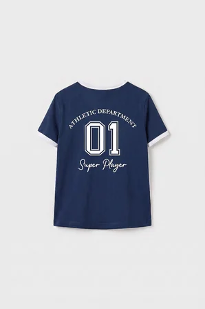 Parlament Omuz Biye Detaylı Baskılı Kız Çocuk T-Shirt - 75181