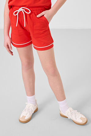 Fiesta Pamuklu Yumuşak Dokulu Standart Fit Basic Kız Çocuk Şort Takım - 75183