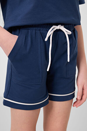 Parlament Pamuklu Yumuşak Dokulu Standart Fit Basic Kız Çocuk Şort Takım - 75183