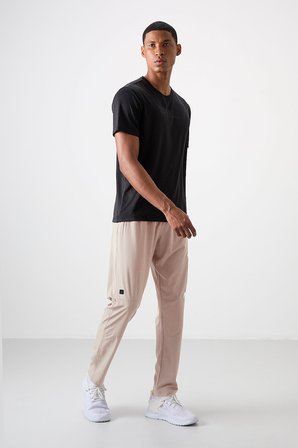 Bej İnce Yumuşak Comfort Fit Erkek Eşofman Alt - 82120